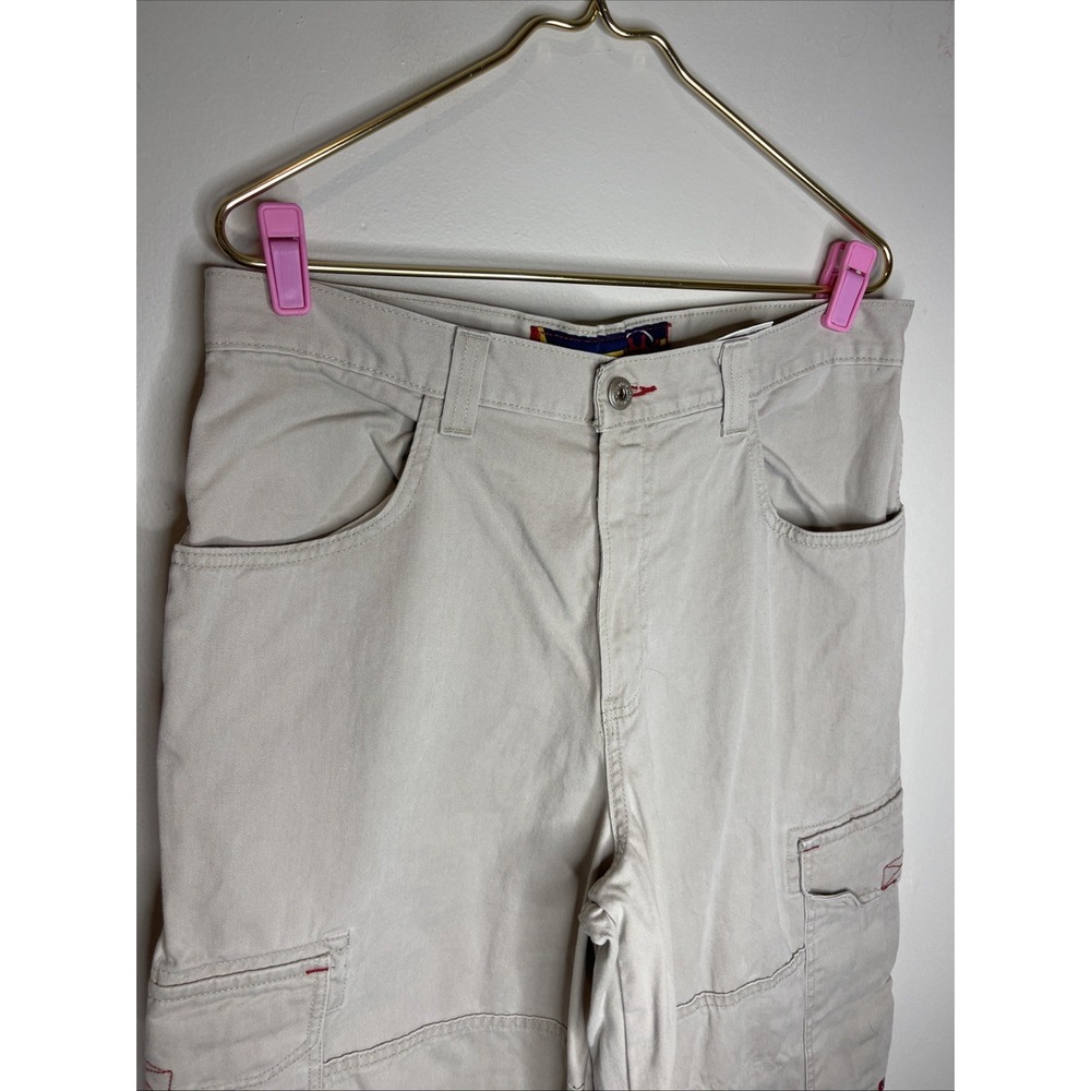 VTG Jnco Jeans Kakhi Wide Leg Cargo Pant Y2K 34W x 32L - Picture 2 of 13